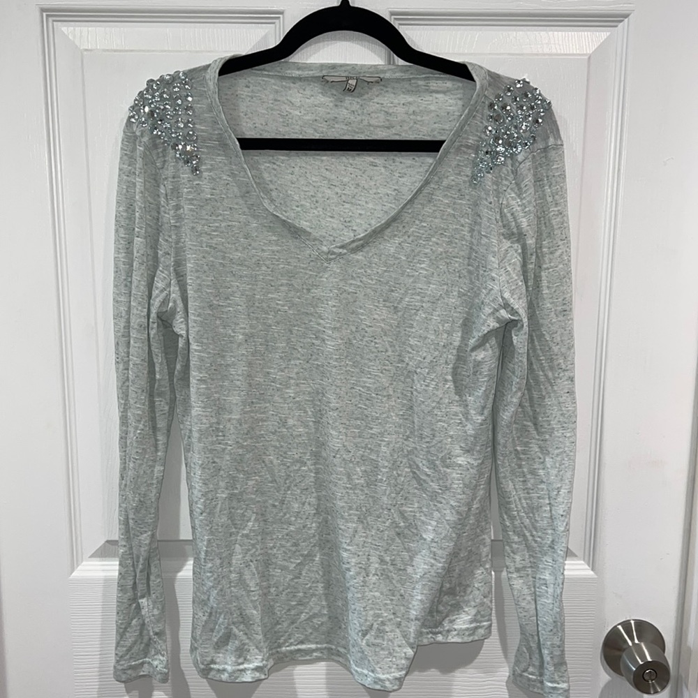 BKE light blue long sleeve womens top